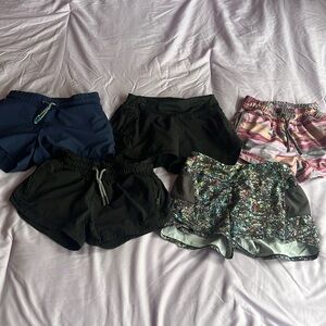 5 pair of athleta girl shorts, size 6-7